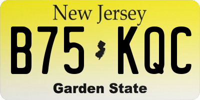 NJ license plate B75KQC