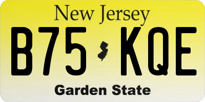 NJ license plate B75KQE