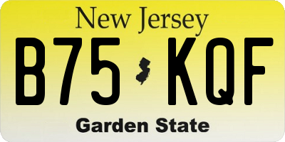 NJ license plate B75KQF
