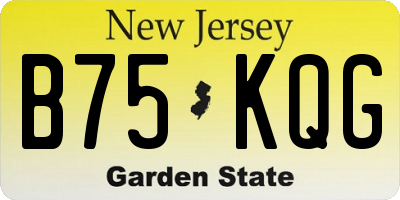 NJ license plate B75KQG