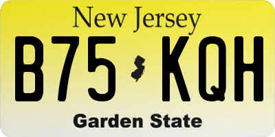 NJ license plate B75KQH