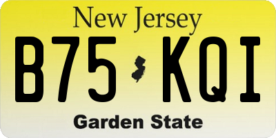 NJ license plate B75KQI
