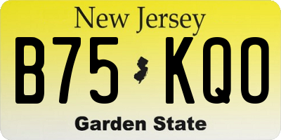 NJ license plate B75KQO