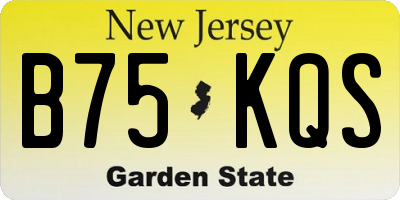 NJ license plate B75KQS