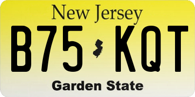 NJ license plate B75KQT