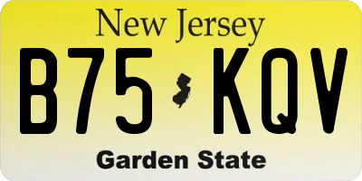 NJ license plate B75KQV