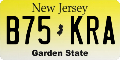 NJ license plate B75KRA