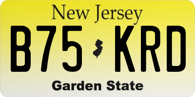 NJ license plate B75KRD