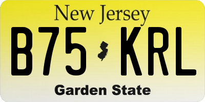 NJ license plate B75KRL