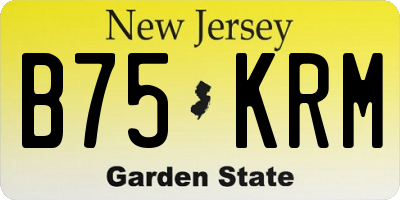 NJ license plate B75KRM