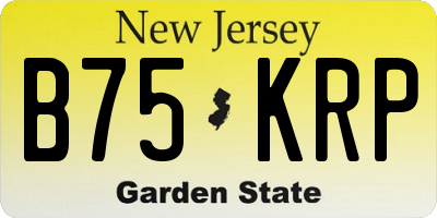 NJ license plate B75KRP