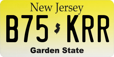 NJ license plate B75KRR