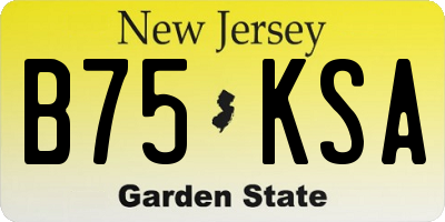 NJ license plate B75KSA
