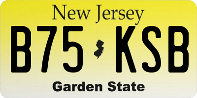 NJ license plate B75KSB
