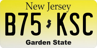 NJ license plate B75KSC