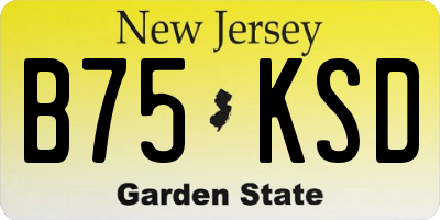 NJ license plate B75KSD