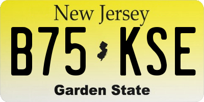 NJ license plate B75KSE