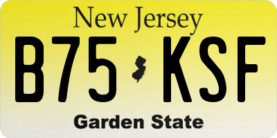 NJ license plate B75KSF