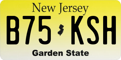 NJ license plate B75KSH