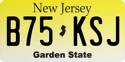 NJ license plate B75KSJ