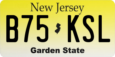 NJ license plate B75KSL