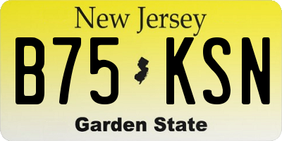 NJ license plate B75KSN