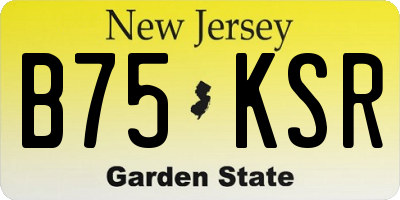 NJ license plate B75KSR