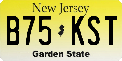 NJ license plate B75KST