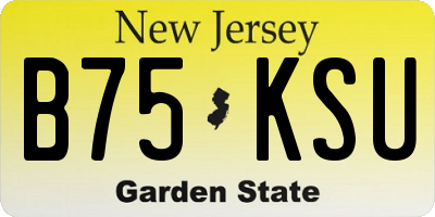 NJ license plate B75KSU