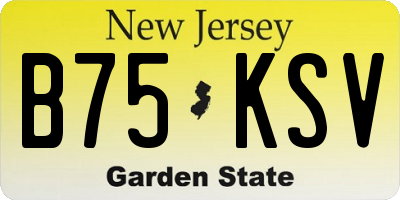 NJ license plate B75KSV