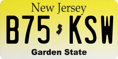 NJ license plate B75KSW