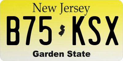NJ license plate B75KSX