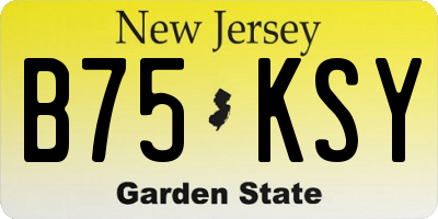 NJ license plate B75KSY