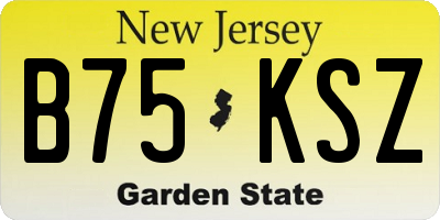 NJ license plate B75KSZ