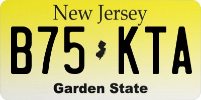 NJ license plate B75KTA