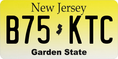 NJ license plate B75KTC