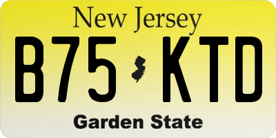 NJ license plate B75KTD