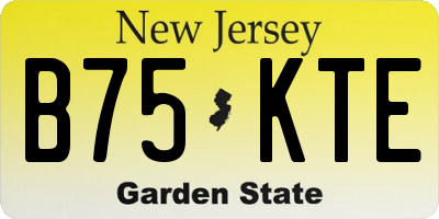 NJ license plate B75KTE