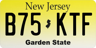 NJ license plate B75KTF