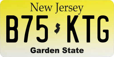 NJ license plate B75KTG
