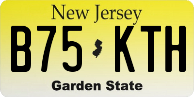 NJ license plate B75KTH