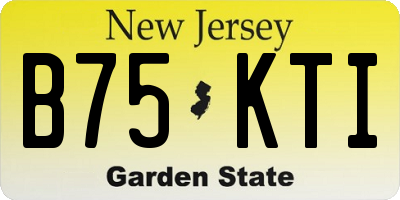 NJ license plate B75KTI
