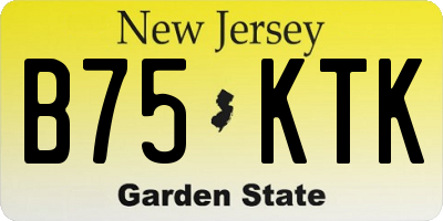NJ license plate B75KTK
