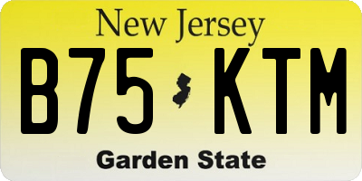 NJ license plate B75KTM