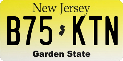 NJ license plate B75KTN