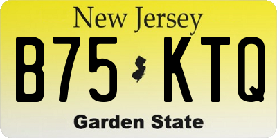NJ license plate B75KTQ