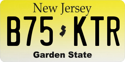NJ license plate B75KTR