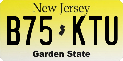 NJ license plate B75KTU