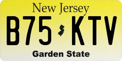 NJ license plate B75KTV