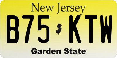 NJ license plate B75KTW